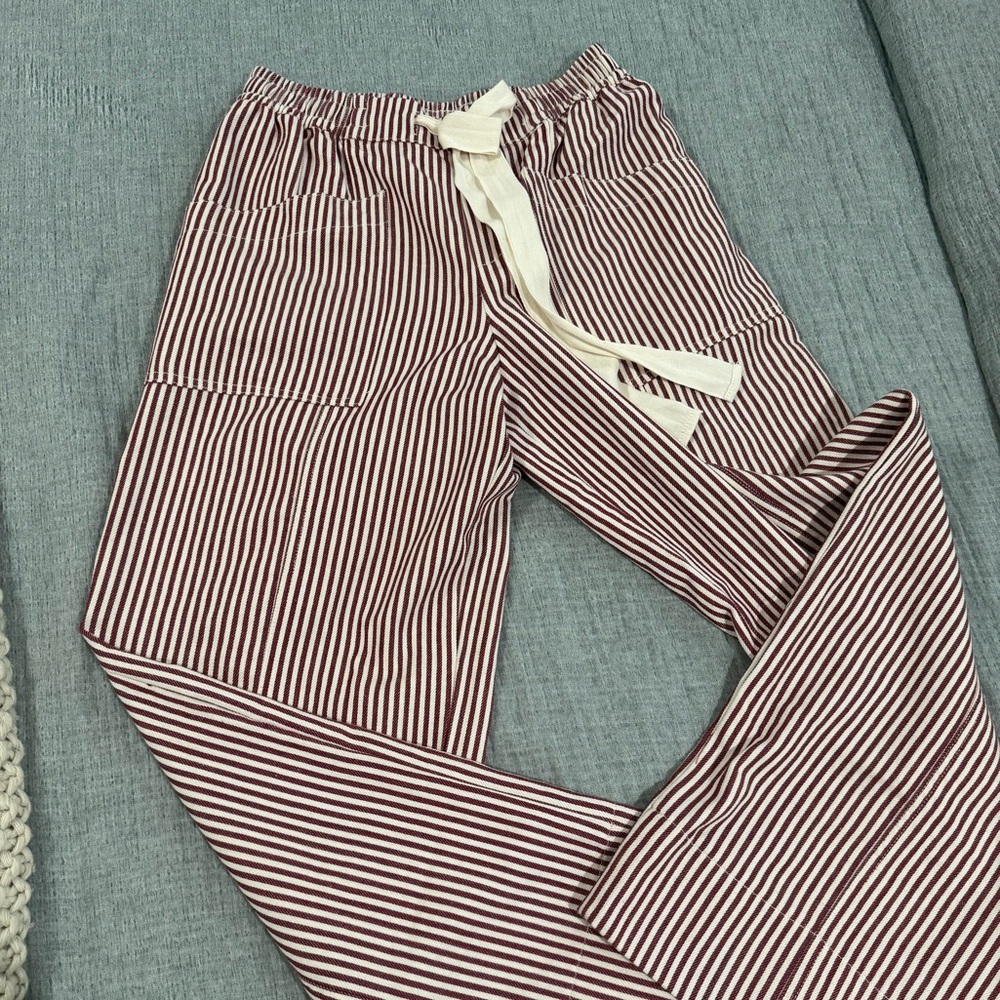 &Merci Striped Red & White Drawstring Lounge Pants